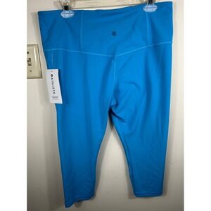 Athleta Ultra High Rise Elation Capri Vibrant Blue Workout Leggings Women's XL